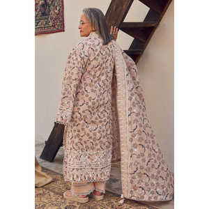 Ensemble 3 pièces en mousseline imprimée laquée avec taille naturelle CL-62108 Collection B, comprenant un dupatta - Product Image 3