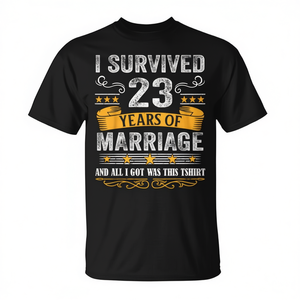 Camiseta de 23.º aniversario de boda, unisex, para adultos, manga corta, cuello redondo, serigrafía, regalo de matrimonio - Product Image 2