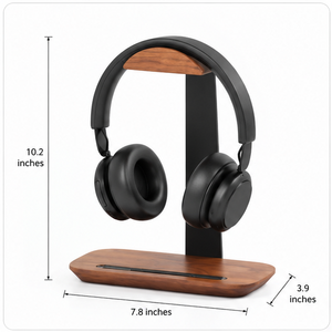 Support pour casque en bois fait main, minimaliste et écologique, support de rangement multifonctionnel pour la maison ou le bureau - Product Image 2