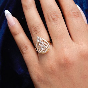 Anillo de compromiso de estilo victoriano de oro sólido de 18 quilates con certificación IGI, joyería de diamantes naturales, anillo de diamantes de 4 EE. UU. - Product Image 1