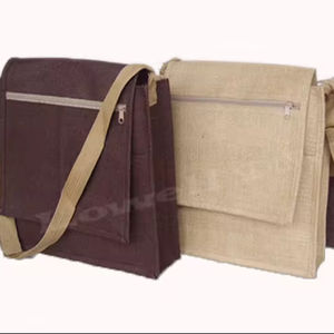 Bolso de mano cruzado Tyvek ecológico con logotipo personalizado, bolso de mano de yute biodegradable vintage geométrico a la moda, regalo promocional reutilizable para - Product Image 1