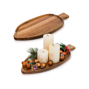 Newest Design High Quality Acacia Wood Serving <b>Tray</b> for Food Wooden <b>Tray</b> Decor Wholesale Price From Vietnam - Product Image 2