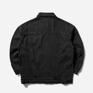 Veste en jean vintage de qualité supérieure, écologique, pour homme, avec logo sur le devant, coutures durables, mode hiver, 100% biologique - Product Image 2