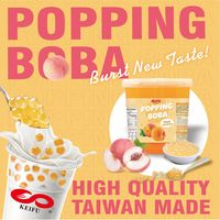 KEIFU 3.2kg Perlas de Boba de Melocotón Amarillo con Explosión Instantánea, Bolas de Jugo para Bebidas de Té de Burbujas, Topping OEM/ODM, Envase en Botella