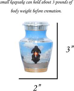 Motociclismo Into Heaven Urna de cremación de motocicleta con bolsa de terciopelo. Urna funeraria de recuerdo de motociclista con personalización - Product Image 2
