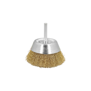 Spazzola in acciaio placcato ottone, tazza da 50 mm, gambo da 1/4 di pollice - Product Image 1