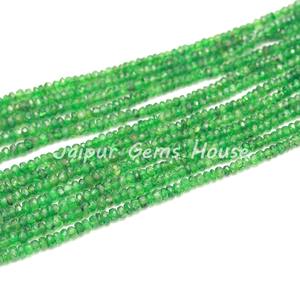 ลูกปัดทซาโวรีตสีเขียวมรกตทรงรอนเดลเหลี่ยมเพชรพลอย ขายดี สำหรับทำสร้อยข้อมือและสร้อยคอ ลูกปัดหินทซาโวรีตธรรมชาติ - Product Image 2