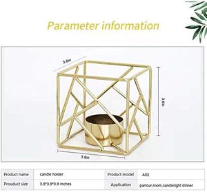 Handmade Gold Metal <b>Cube</b> Shaped Tea <b>Light</b> Candle Holder Gold/Black Tealight Candle Holder for Wedding, Home Decoration Gift Item - Product Image 3
