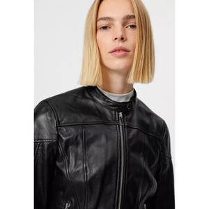 Recién llegado, chaquetas de cuero transpirables para mujer, chaqueta de cuero tejida personalizada a la moda acabada en gran cantidad a la venta - Product Image 4