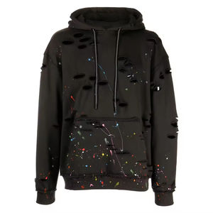 Sweat à capuche unisexe surdimensionné à épaules tombantes en molleton français imprimé avec logo personnalisé 2026, 460 g/m², lourd, délavé, pour hommes - Product Image 1