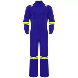 ชุดคลุมทำงานแขนยาว ซิปขา ผ้าฝ้าย 100% คุณภาพดีที่สุด ชุดป้องกันความปลอดภัย พร้อมแถบสะท้อนแสง - Product Image 1