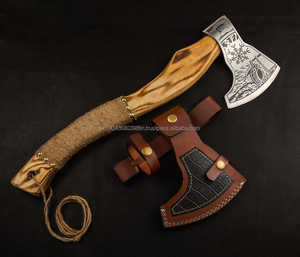 ราคาโรงงานอเนกประสงค์ใช้สีที่แตกต่างกันด้ามไม้ขวานเหล็กดามัสกัสคุณภาพสูงการออกแบบยอดนิยมขวานดามัสกัส - Product Image 2