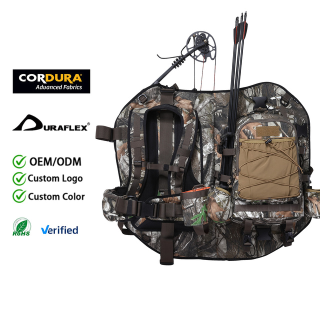 Waterproof Camouflage Archery Backpack Heavy Duty Compound Bow Carrying Case Hunting Pack with Arrow Quiver Holder