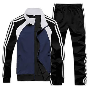 Vêtements de sport décontractés pour hommes, imprimés, respirants, coupe-vent, survêtement à manches longues, fermeture éclair intégrale, tenue de course à pied en 2 pièces - Product Image 5