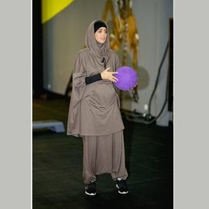 Combinaison de sport à capuche légère, Robe Hijab musulmane, vêtements de prière Eid Jilbab Abaya, longue Khimar, couverture complète, doux et extensible, grande Robe - Product Image 2