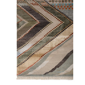 Alfombra Rectangular Manchaha Verde de Lana y Seda de Bambú Anudada a Mano de 10mm para Pasillo, Alfombra Rectangular Hecha a Mano para el Hogar Les-2699 - Product Image 4