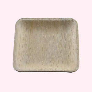 Platos desechables de hoja de palma biodegradables naturales 100%, diseño cuadrado para bodas y servicio de comida - Product Image 1