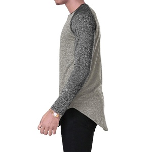 T-shirts de baseball à manches longues raglan pour hommes, style hipster hip-hop basique, ourlet incurvé, séchage rapide, légers - Product Image 2