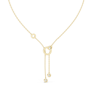 สร้อยคอรูปตัว Y เพชรสร้างในห้องปฏิบัติการ 0.463 กะรัต ทอง 18KT, 14KT และเงิน 925  ทองคำสีกุหลาบ สีเหลือง สีขาว จี้เครื่องประดับหรูหรา - Product Image 4