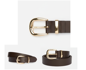 Eclipse Curve Chic Cinturón de Cuero Marrón para Vestidos y Jeans de Divine International - Product Image 5