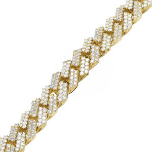 Trendy Collection <b>Fine</b> Jewelry 925 <b>Silver</b> VVS Clarity Round Cut Moissanite Diamond Iced Out Rapper Cuban Link <b>Chain</b> - Product Image 2