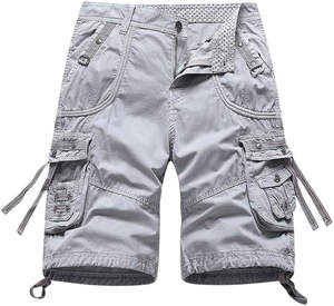 Soldes en ligne : Nouveaux shorts cargo décontractés pour hommes en toile polyester/coton anti-plis, design tendance, service OEM, fermeture à cordon. - Product Image 1