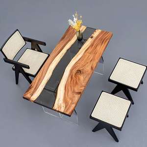 Mesa de Comedor Rectangular de Resina Hecha a Mano de Lujo, Diseño Moderno para Sala de Estar - Product Image 3