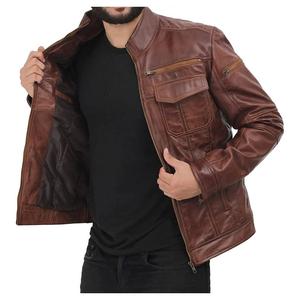 แจ็กเก็ตหนังสำหรับผู้ชายสไตล์พรีเมี่ยมพร้อมด้วย100% 2025หนังวัวแท้สำหรับฤดูหนาว - Product Image 6