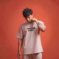 T-shirts d'été pour hommes, coupe ample et élégante, 100% coton, manches courtes, grandes tailles, logo personnalisé imprimé, 300 grammes, couleur unie, haute qualité, vente en gros