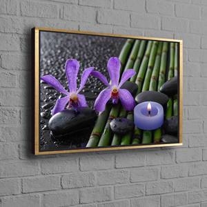 Zen Candle Bamboo Grove Canvas Print - Elegant Wall Art Decor,1P-Gold <b>Framed</b> - Product Image 1