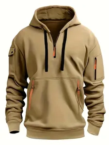Sudadera con capucha unisex tejido polar de gran tamaño en relieve pantalla personalizada otoño Sudadera con capucha logotipo propio sudaderas con capucha en blanco hombres fabricante de Pakistán - Product Image 4