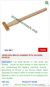 GS 961 jewelers ค้อนทองเหลืองมีด้ามจับไม้สำหรับเครื่องมือเครื่องประดับและอุปกรณ์ - Product Image 2