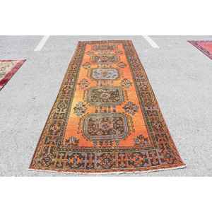 Alfombra de 4.4x11.3 pies, Alfombra Turca, Alfombra Marroquí Naranja - Product Image 1