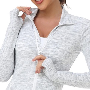 Venta al por mayor de las mujeres de desgaste activo de manga larga de Yoga Top chaqueta de cremallera completa Slim Fit Gym Fitness Chaquetas - Product Image 4