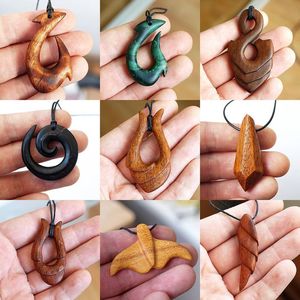 ESTOS COLLARES PARA MUJERES HOMBRES NATURAL GRANDE BOHO TRIBAL SONO Colgante de madera en cordón ajustable Collar hecho a mano - Product Image 4