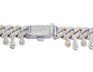 High quality Luxurious Stylish S925 <b>Silver</b> Necklaces Bling Bling Moissanite Diamond Cuban Link <b>Chain</b> For <b>Men</b> - Product Image 5