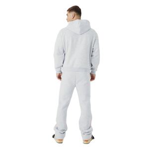 Custom Men's Oversized Boxy Zip Hoodie Flared Sweatpants Set Sun Faded Acid <b>Wash</b> Tracksuits Embroidery Applique Solid Breathable - Product Image 4