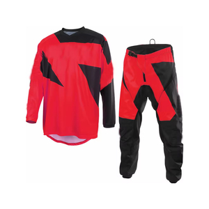 Ensemble de vêtements de motocross pour homme, manches longues, orange et noir, blocs de couleur, séchage rapide, respirant, vêtements de course moto - Product Image 3