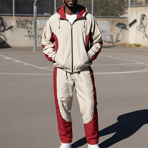 ชุดวอร์มผู้ชายผ้าฝ้ายหนานุ่มสำหรับฤดูหนาว สีสันตัดกัน ขนาดสวมใส่สบาย กันน้ำ กันลม - Product Image 5