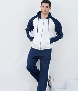 Survêtement de jogging unisexe Winters 2-en-1 en coton respirant, grande taille, avec fermeture éclair, pour la gym et la course, avec surpiqûres contrastées et motif tie-dye - Product Image 1