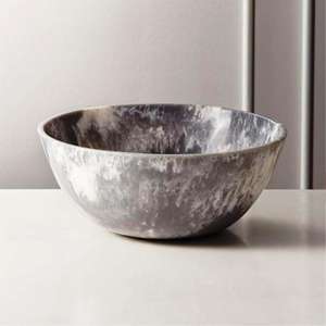 Bol rond en résine marbre blanc gris Jumbled 1 Bol en bois et résine en ligne PRIX 1 USD POUCE CARRÉ - Product Image 1