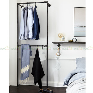 GQA68020 - Porte-vêtements en métal pour tuyaux d'arrosage, gain de place, organisateur de vêtements 120x30x210 cm, type sur pied pour salon, pour sacs - Product Image 2