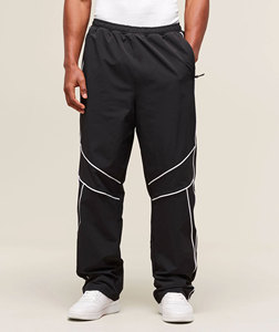 Pantalon de jogging pour homme en nylon personnalisé, coupe-vent, anti-rides, lourd, lavé, effet froissé, avec panneau zippé au genou, haute qualité - Product Image 3