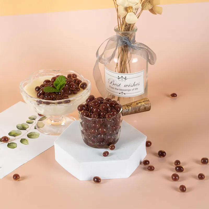 Factory Direct Sales 1.2Kg Red Beans Flavor Popping Boba Coconut Bubble Tea Branch Special Instant Popping Bursting Boba