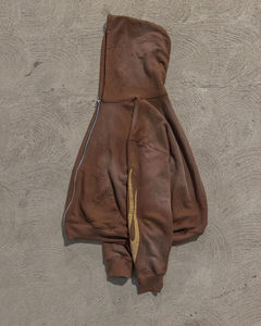 ชุดเซ็ตฮู้ดดี้ทรงบ็อกซี่แบบซิป ปักลายแบบดิสเทรส คุณภาพสูง ผ้าหนาพิเศษ ล้างสีแบบแอซิด พร้อมกางเกงวอร์มขาบานสำหรับผู้ชาย - Product Image 4