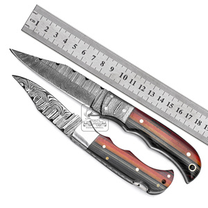 Custom Damascus Steel Knife Set Premium Micarta Handle Premium Leather Sheath DD-DUO-108 Outdoor Hunting 3-Year Warranty - Product Image 2