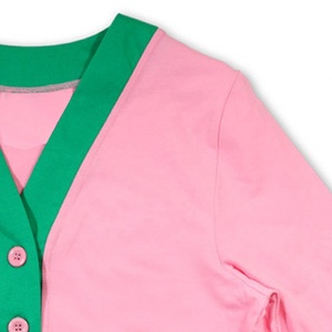 Cárdigan Rosa Verde con Cuello en V, Manga Larga, Cierre de Botones, Suéter Casual para Mujer, Color Sólido, Tejido de Punto, Corte Regular, Lana/Acrílico para Invierno - Product Image 6