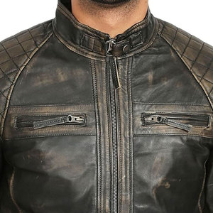 Chaqueta bomber de cuero genuino para hombre hecha en fábrica, diseño duradero de tacto suave para la moda de calle de invierno - Product Image 2