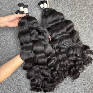 Vague naturelle en vrac cheveux Machine Double trame cheveux 100% cheveux humains vietnamien brut toutes les couleurs adapté 100g - Product Image 3