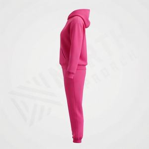 Wholesale Ladies <b>Long</b> Sleeve Gym <b>Tops</b> Cotton Sweatshirt Custom Logo Hooded Winter Tracksuit <b>Women</b> Athletic Training Sport Set - Product Image 3